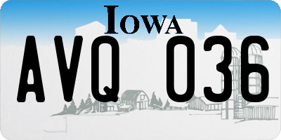 IA license plate AVQ036