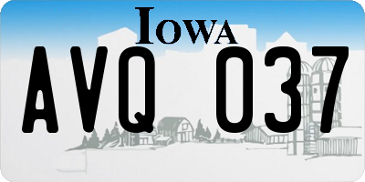 IA license plate AVQ037