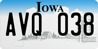 IA license plate AVQ038