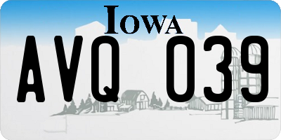 IA license plate AVQ039