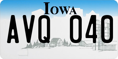 IA license plate AVQ040