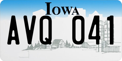 IA license plate AVQ041