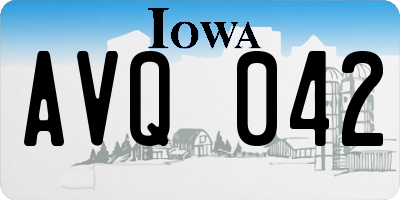 IA license plate AVQ042