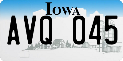 IA license plate AVQ045