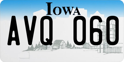 IA license plate AVQ060