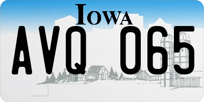 IA license plate AVQ065