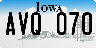 IA license plate AVQ070
