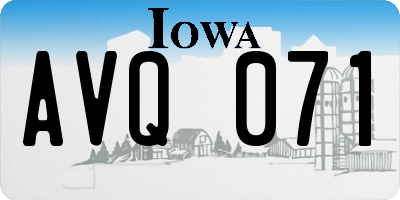 IA license plate AVQ071