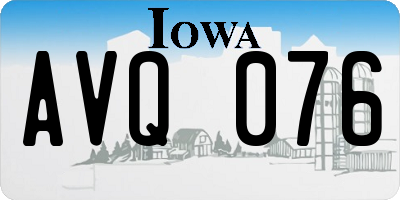 IA license plate AVQ076
