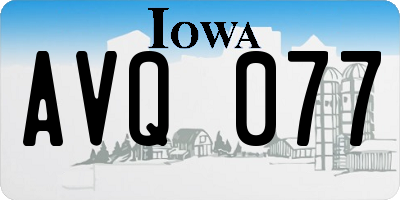 IA license plate AVQ077