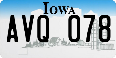 IA license plate AVQ078