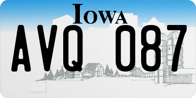 IA license plate AVQ087