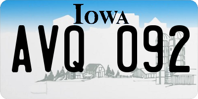 IA license plate AVQ092