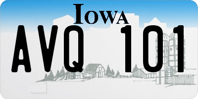 IA license plate AVQ101