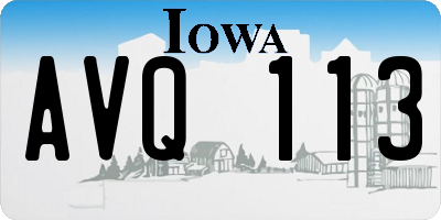 IA license plate AVQ113