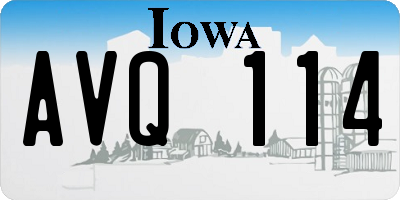 IA license plate AVQ114