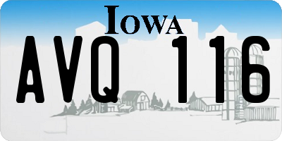 IA license plate AVQ116