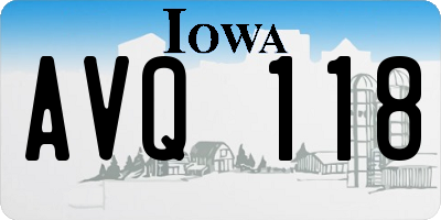 IA license plate AVQ118