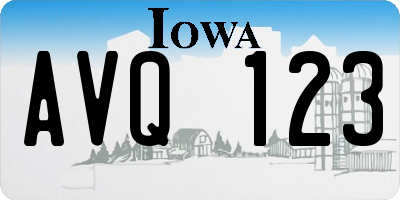 IA license plate AVQ123