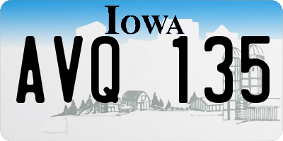 IA license plate AVQ135