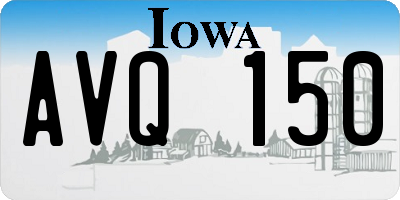 IA license plate AVQ150