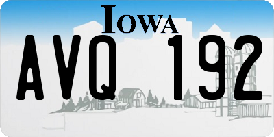 IA license plate AVQ192