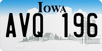 IA license plate AVQ196