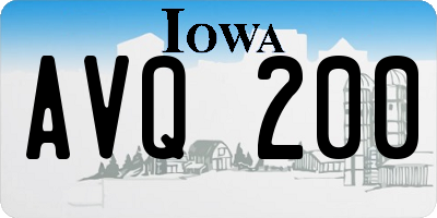 IA license plate AVQ200