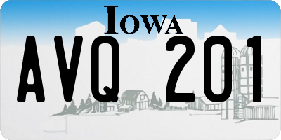 IA license plate AVQ201