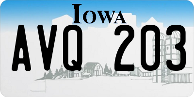 IA license plate AVQ203