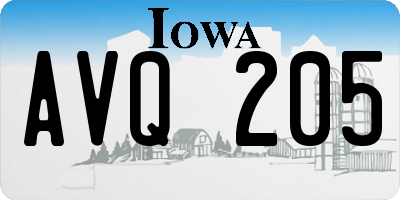 IA license plate AVQ205