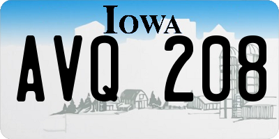 IA license plate AVQ208