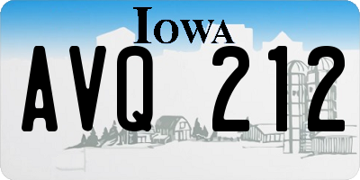IA license plate AVQ212