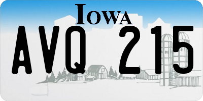 IA license plate AVQ215