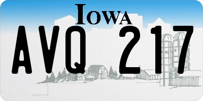 IA license plate AVQ217