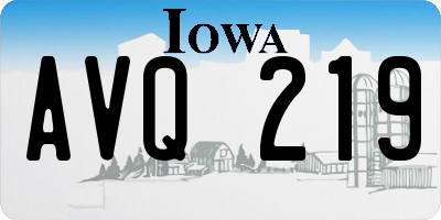 IA license plate AVQ219