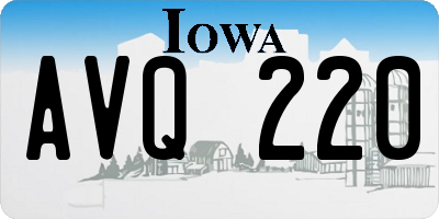 IA license plate AVQ220