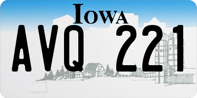 IA license plate AVQ221