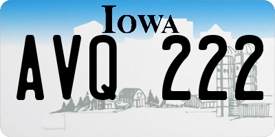 IA license plate AVQ222