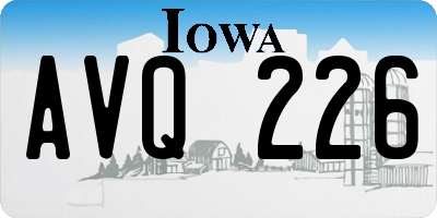 IA license plate AVQ226