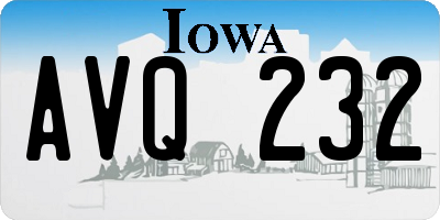 IA license plate AVQ232