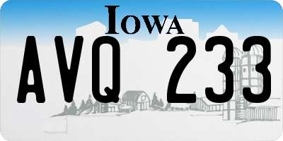 IA license plate AVQ233