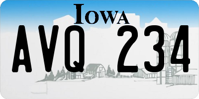 IA license plate AVQ234