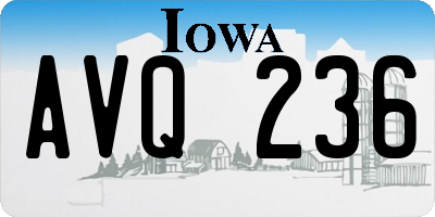 IA license plate AVQ236