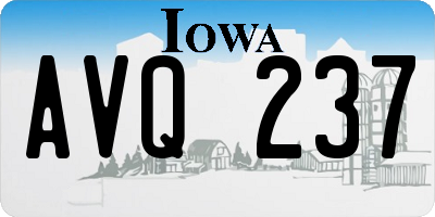 IA license plate AVQ237
