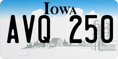 IA license plate AVQ250