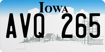 IA license plate AVQ265