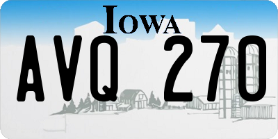 IA license plate AVQ270