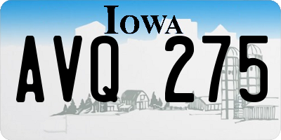 IA license plate AVQ275