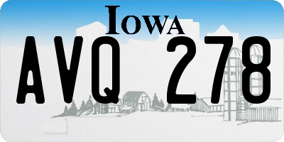 IA license plate AVQ278